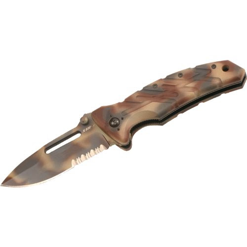 Ontario 8765 XM-1DS Combo Edge Folder, Desert Camo On Sale