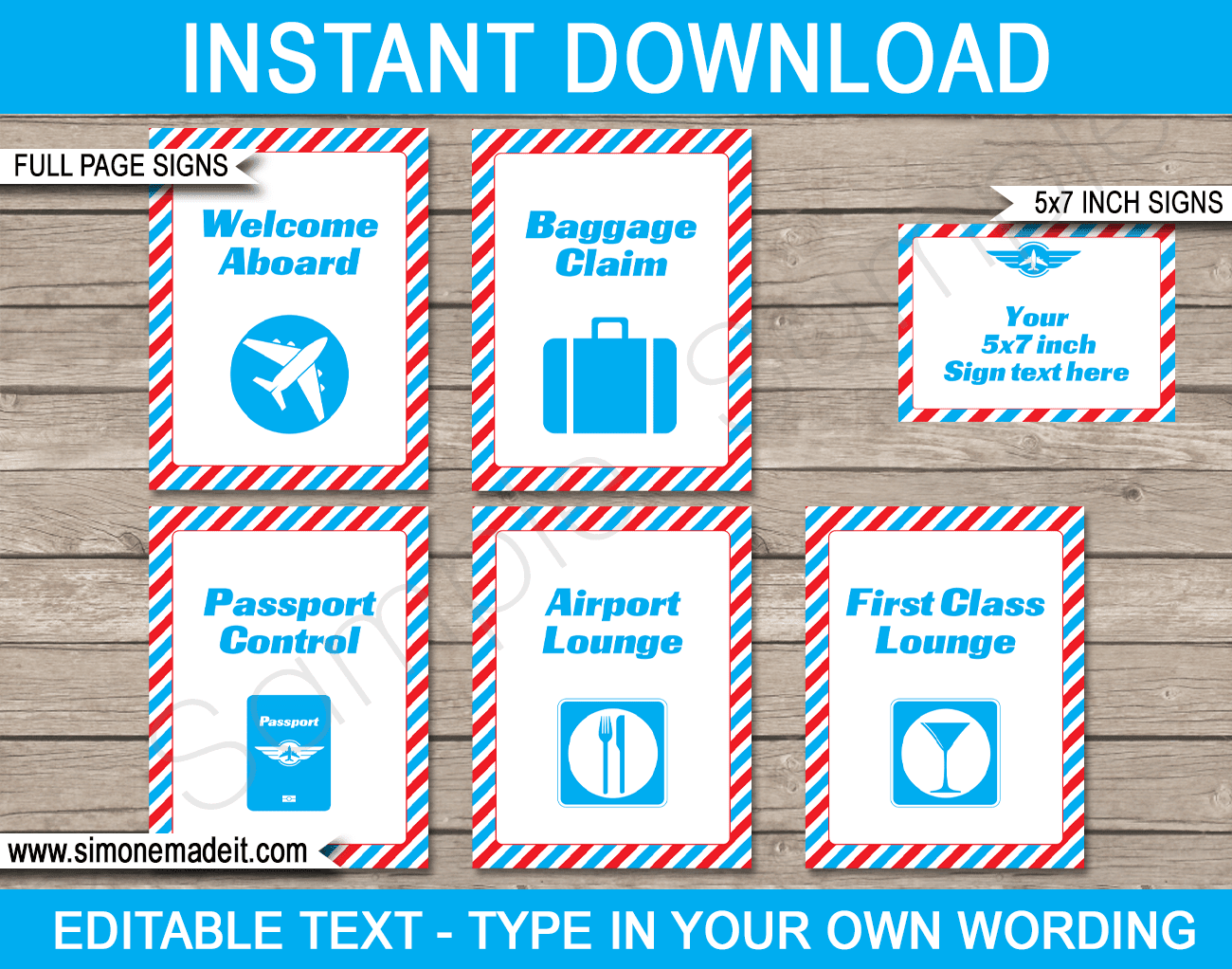 banner template airplane can personalize Decorate you that with party Signs your Airport with