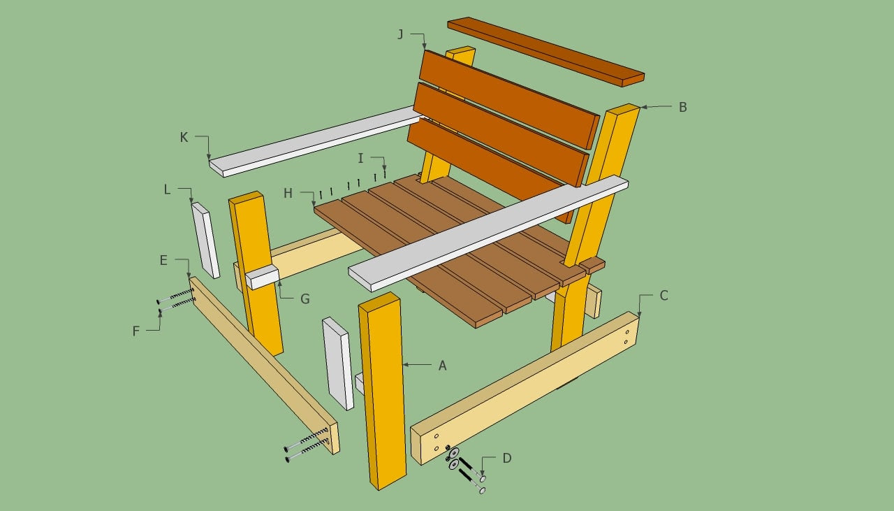 Outdoor Chair Plans | HowToSpecialist - How to Build, Step by Step DIY ...