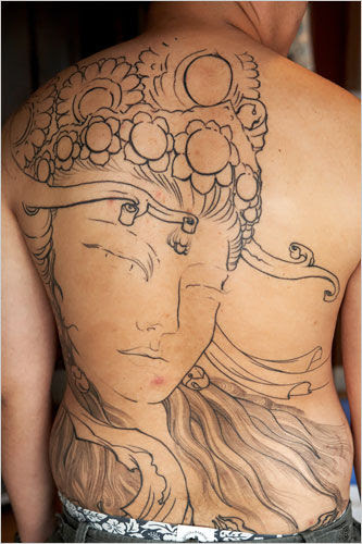 Imperial courts tattooed criminals' faces before sending them into exile.