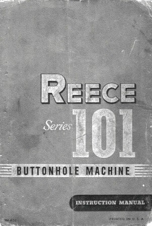 REECE 101 User's Manual / Instructions Book in PDF format