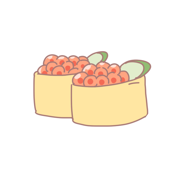 いくらのお寿司のイラスト かわいいフリー素材が無料のイラストレイン