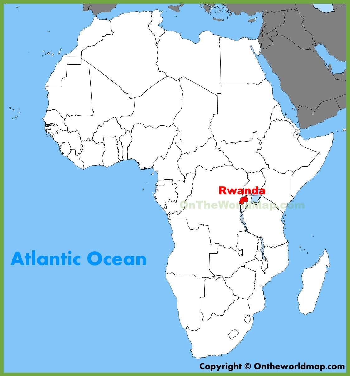 Rwanda On World Map Rwanda location on the Africa map