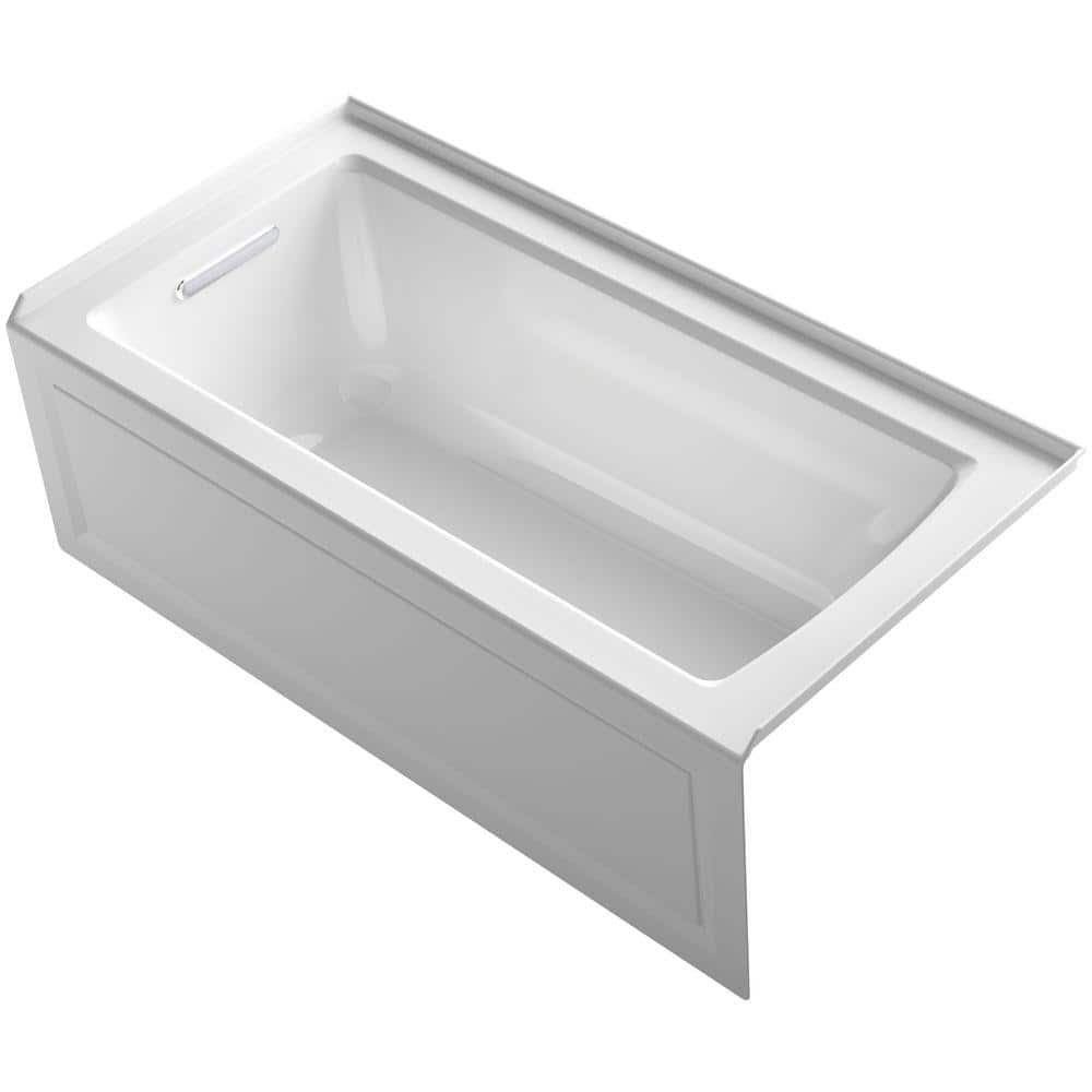 KOHLER Archer 5 ft. Left Drain Soaking Tub in White-K-1946 ...