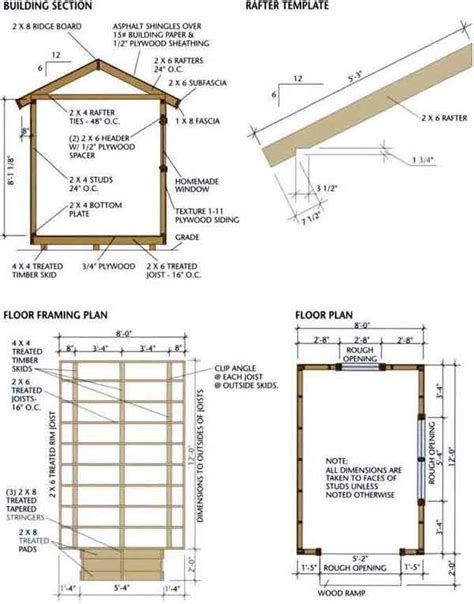 wood shed blueprints building plans  crafting storage