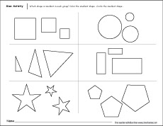Sizes, big and small activity worksheet for preschool children