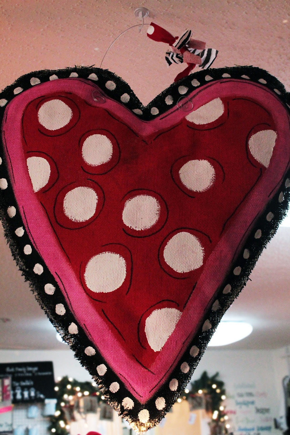 Be Mine Valentine Burlap Door Hanger Home Decor by SouthernCharms1