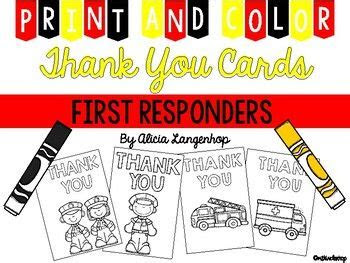  first responder thank you cards print color printable thank you