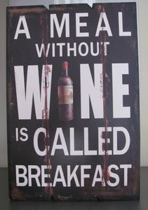 A Called  wooden Wine posts  Meal Without Breakfast Wall Art Rustic Sign rustic Wooden Is sign