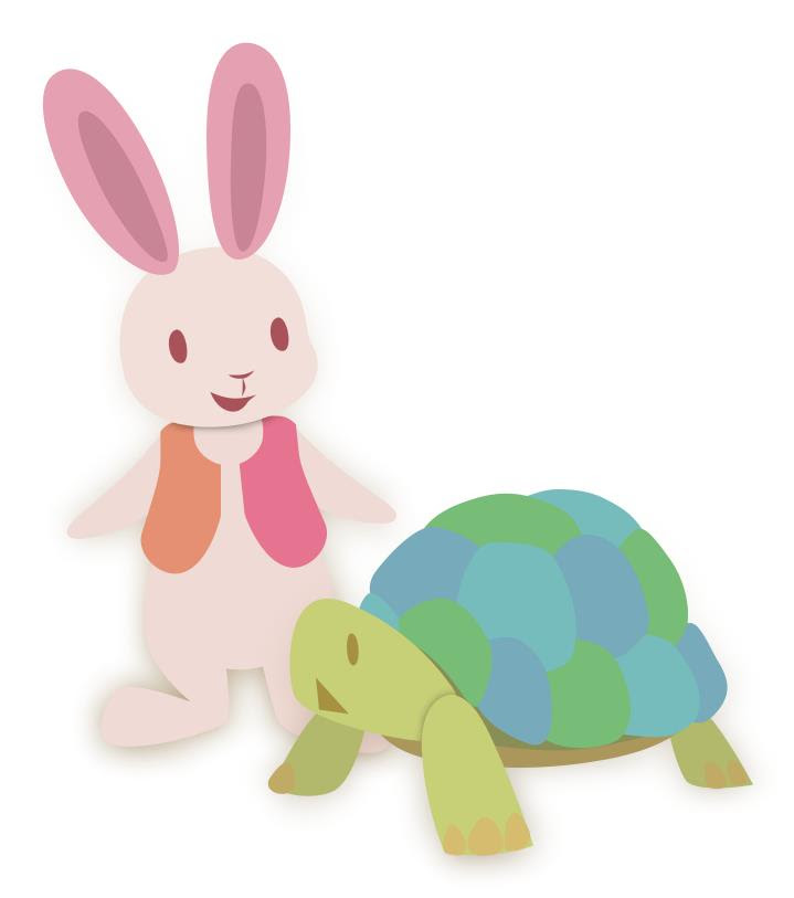 うさぎとかめイラスト素材 Kmsys卯年賀状イラスト素材集