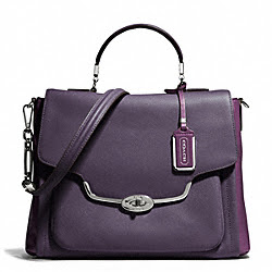 MADISON SPECTATOR SAFFIANO SADIE FLAP SATCHEL - COACH f25167 - SILVER/VIOLET MULTI