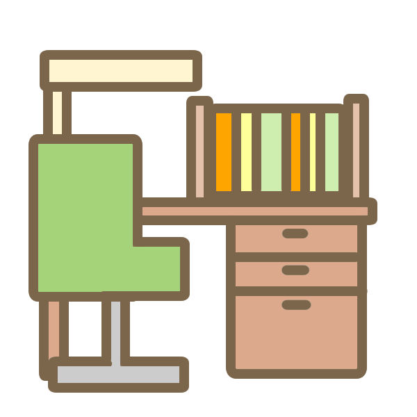 学習机 茶 のイラスト かわいいフリー素材が無料のイラストレイン