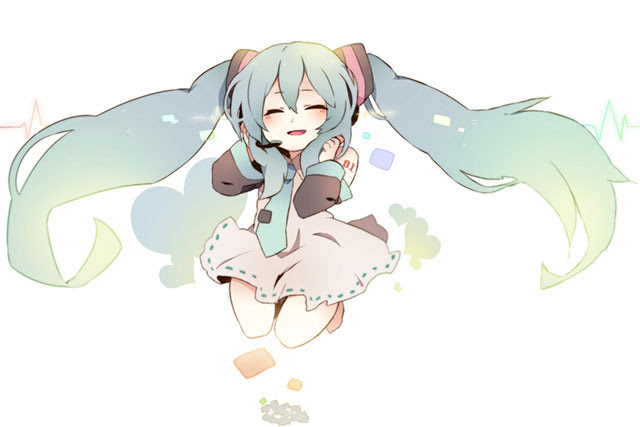 初音ミク デフォルメしたミクの綺麗なイラスト壁紙 ボカロ画像