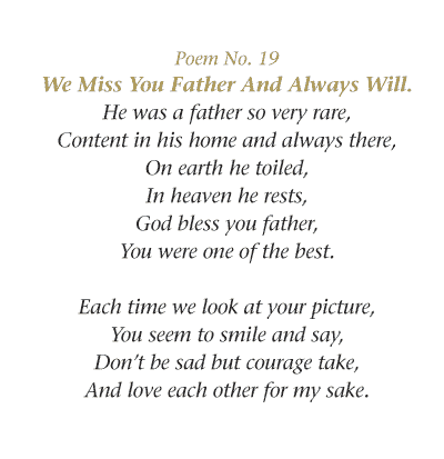 i will miss you poems. We miss you Father and always