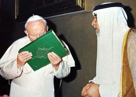 Poppe John Paul II accepted "allah" by kissing the Koran. 