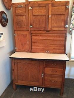 Wasmuth-endicott Kitchen Maid Antique Oak Hoosier Cabinet ...