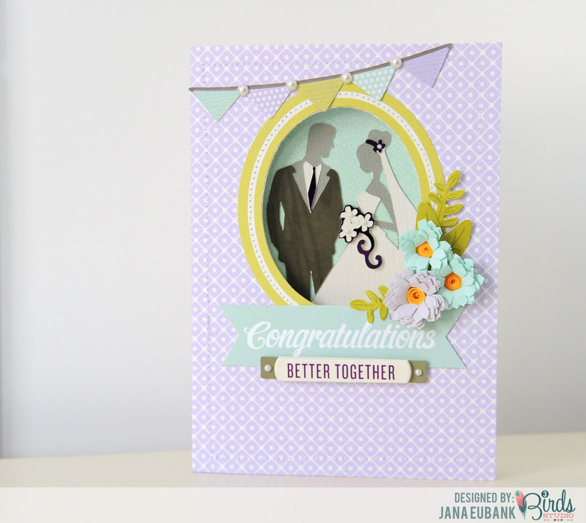 Wedding Card by Jana Eubank for 3 Birds Studio 01