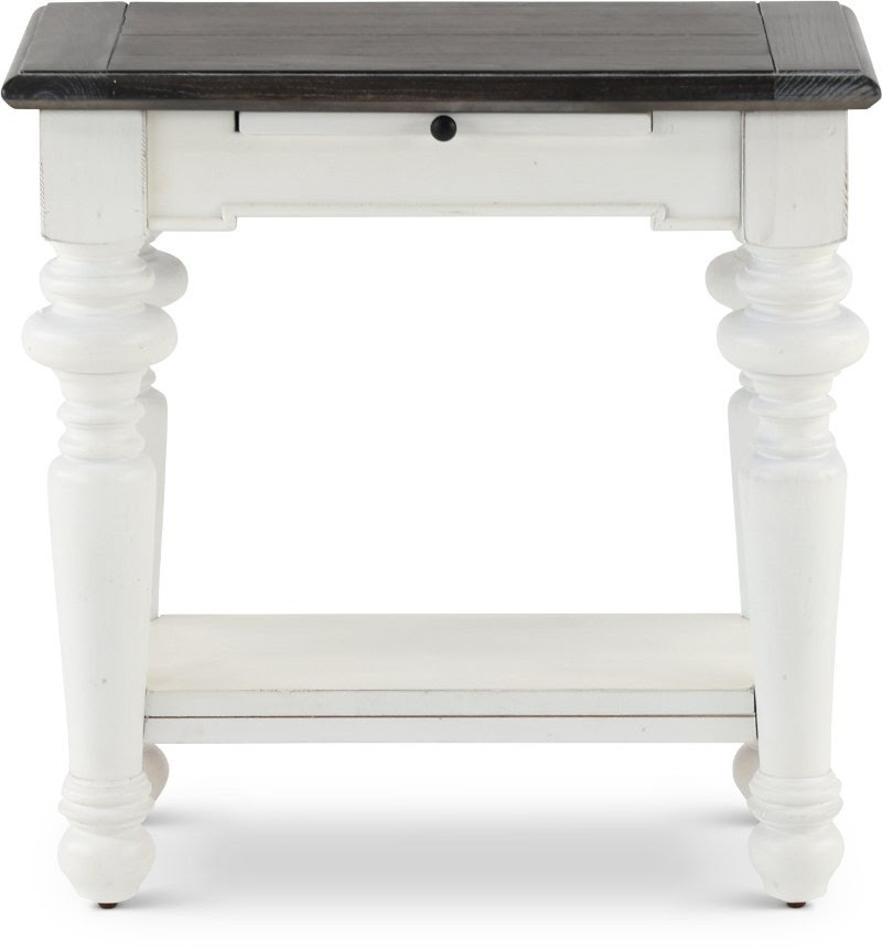 white wicker round end table