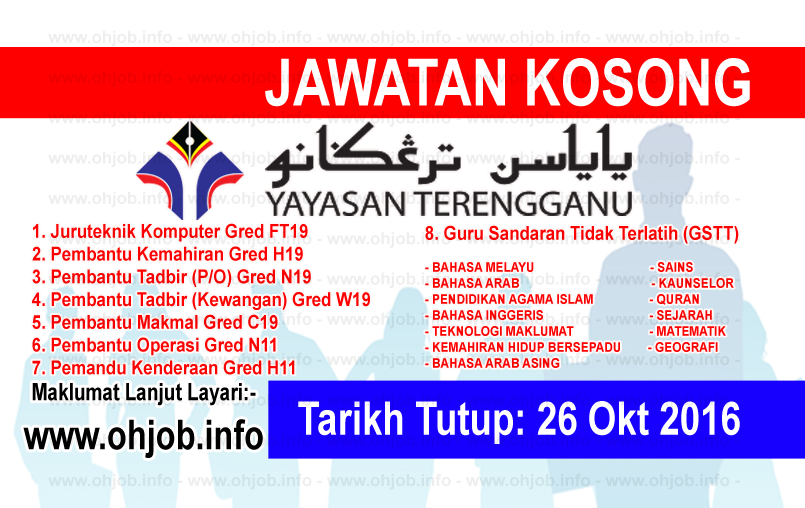 Jawatan Kerja Kosong Yayasan Terengganu (YT) logo www.ohjob.info oktober 2016