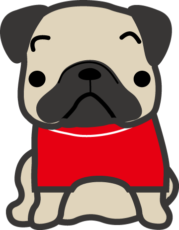 パグ 犬のイラスト 無料イラスト フリー素材