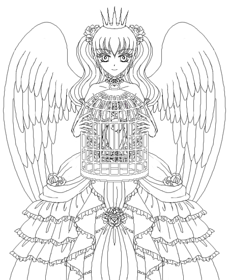 Remさんのイラストレーション 線画 塗り絵イラストコンテスト09