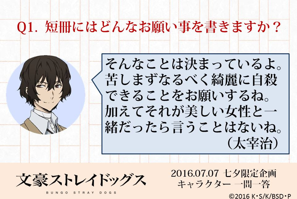 16年七夕限定企画 アニメ 文豪ストレイドッグス 公式サイト