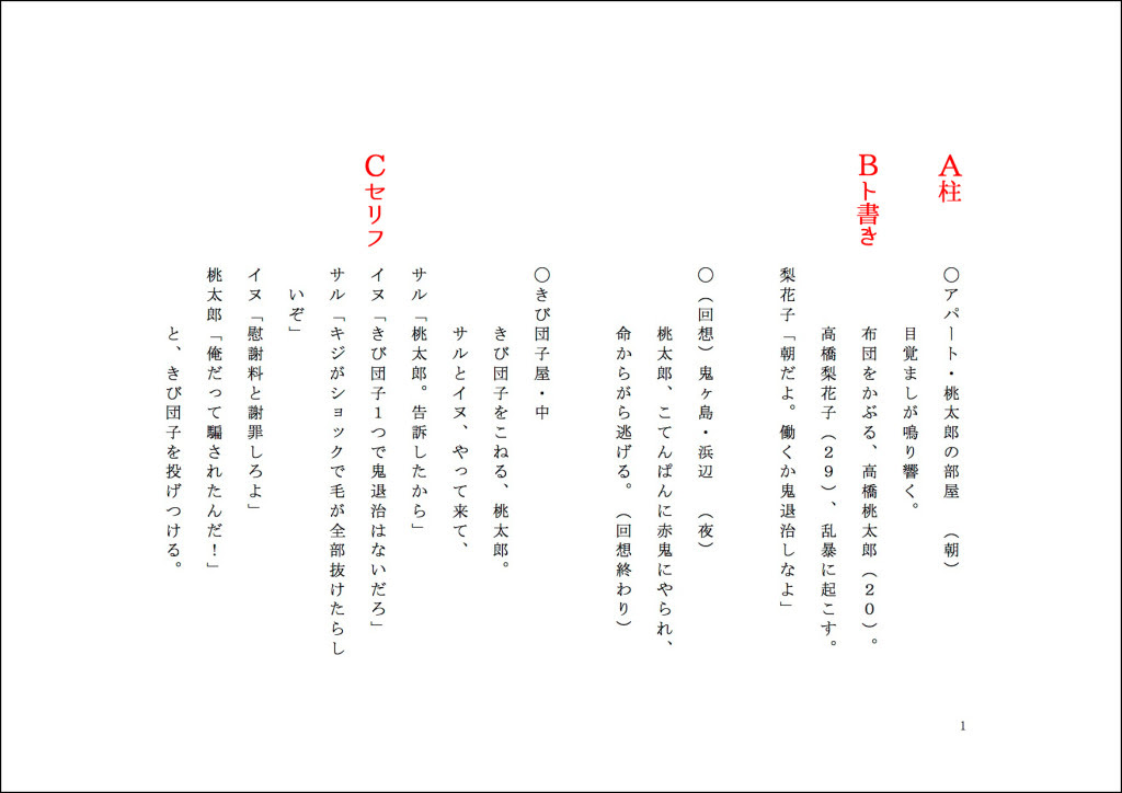 脚本のルール 脚本の書き方