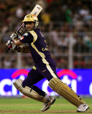 Sourav Ganguly cracks the ball through the off side, Kolkata Knight Riders v Deccan Chargers, IPL, Eden Gardens, April 1, 2010