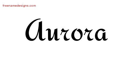 Calligraphic Stylish Name Tattoo Designs Aurora Download Free Free Name Designs