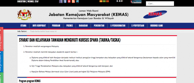 Cara Kemuka Permohonan Jawatan Guru Tabika KEMAS • Portal Kini