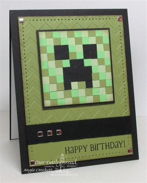  pin on minecraft birthday card