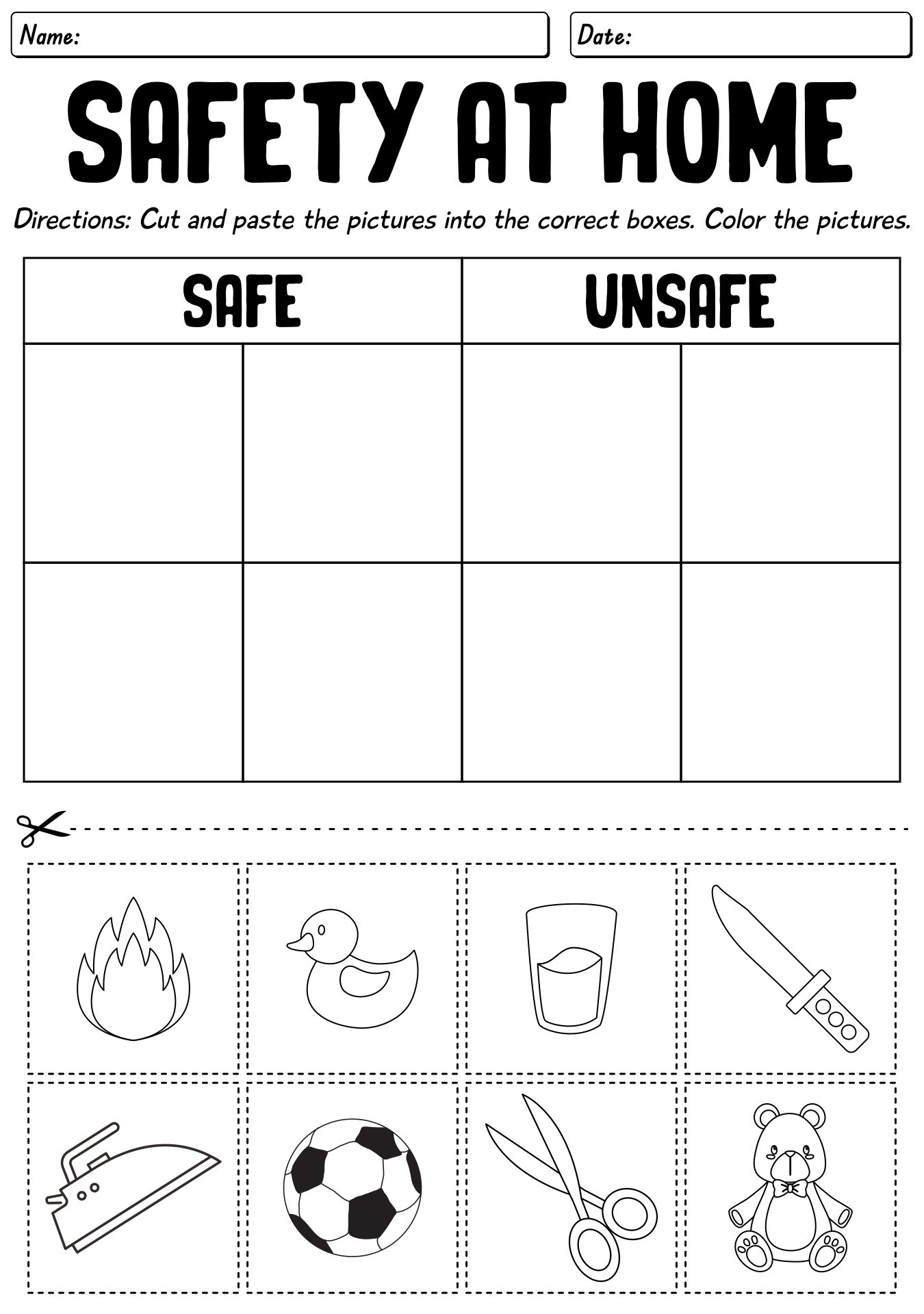 7 best images of safety worksheets printables color in the
