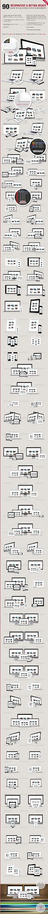 Get 90 Responsive & Retina Ready Screen Mockups, GraphicRiver