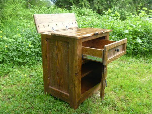 DIY Pallet Nightstand with Hidden Storage 101 Pallets