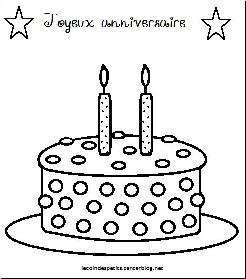 Coloriage Gateau D Aniversaire