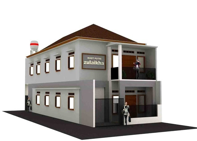 Contoh gambar desain rumah kost minimalis 1 & 2 lantai