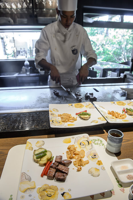 Lunch is Served my medium-rare steak is done; mediums are still on the grill -- The Garden Okazaki -- Kyoto, Japan -- Copyright 2014 Jeffrey Friedl, http://regex.info/blog/ -- This photo is licensed to the public under the Creative Commons Attribution-NonCommercial 4.0 International License http://ift.tt/1faivrI (non-commercial use is freely allowed if proper attribution is given, including a link back to this page on http://regex.info/ when used online)