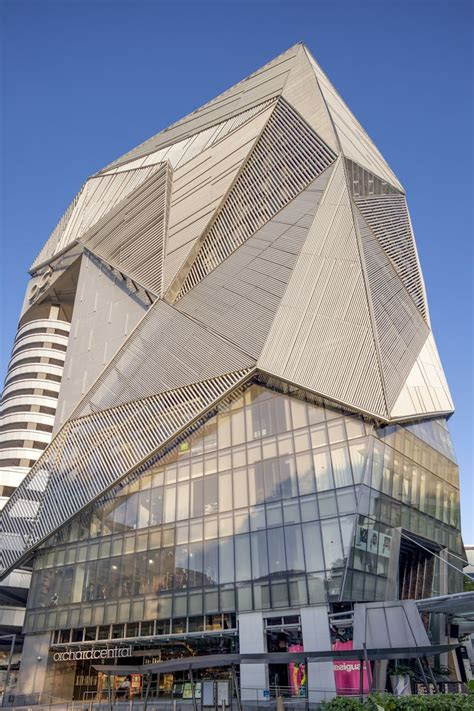 angular geometric metal facade  orchard central