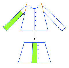 Hoodie to black polkadot skirt (instructions)