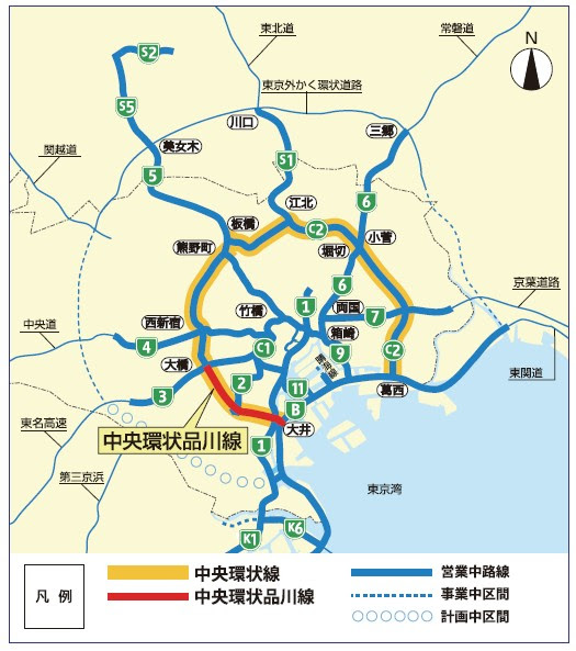 中央環状線山手トンネル 高速湾岸線 3号渋谷線 中央環状品川線 の開通 前編 特集記事資料館 建設総合ポータルサイト けんせつplaza