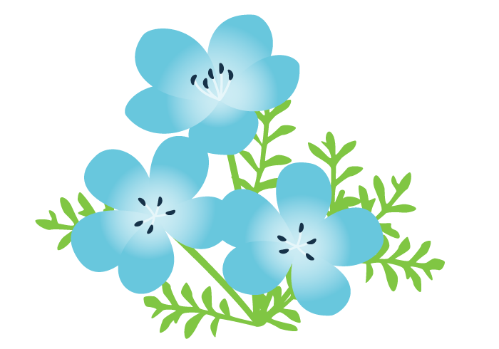 ネモフィラの花 かわいい無料のフリーイラスト素材