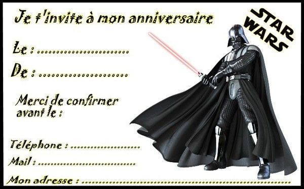 Etiquettes Invitations Star Wars Pour Anniversaire