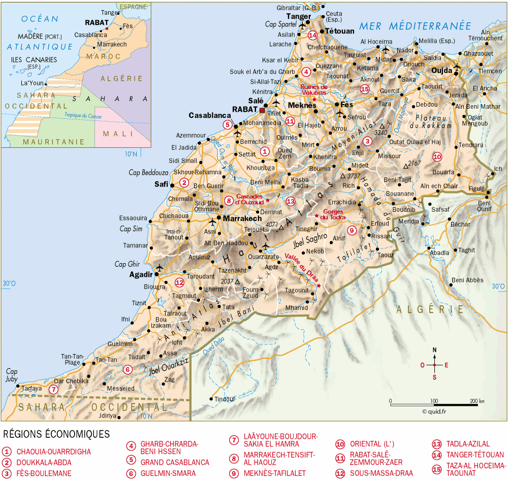 Carte du Maroc