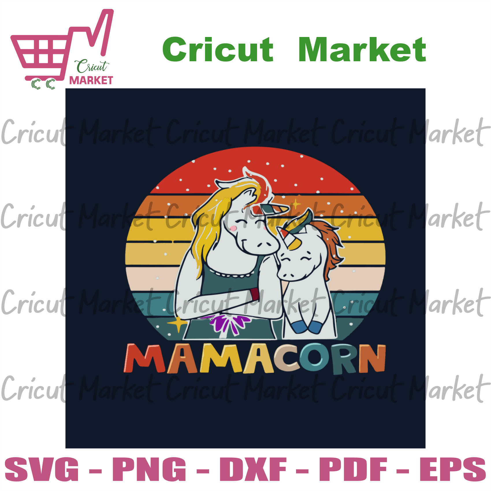 Download Mamacorn Unicorn Mom Vintage Svg Mothers Day Svg Mamacorn Svg Unico Cricut Market