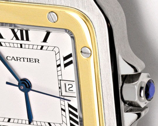 Originalfoto SANTOS DE CARTIER AUTOMATIK HERREN-UHR STAHLGOLD