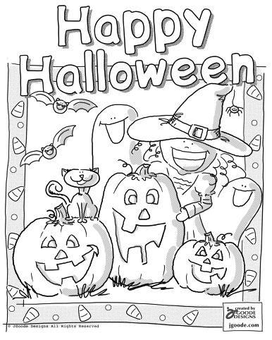 Coloring on Happy Halloween Coloring Page By Jgoode