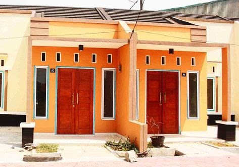 cat rumah minimalis warna orange