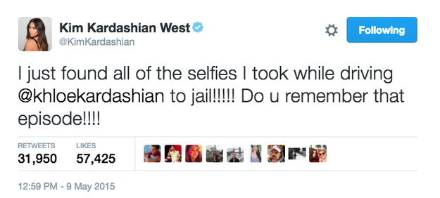 Well ladies and yentlemen, turns out that on May 9 of last year (which also happens to be my bday, nbd) Kim said that she found all the selfies she took that day in the car.