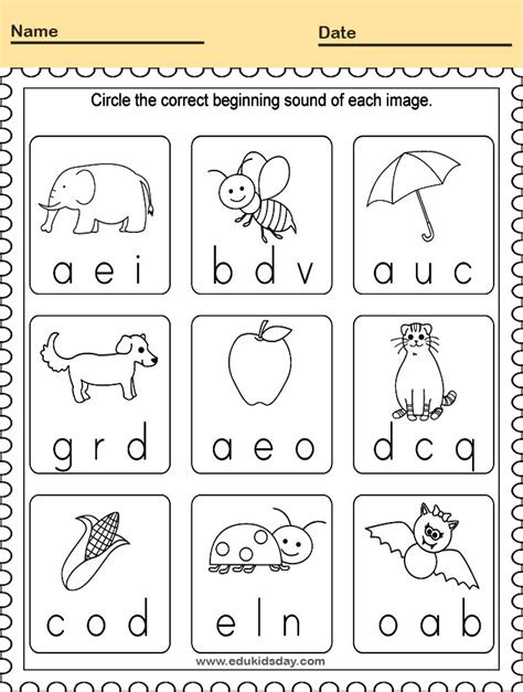  phonics worksheets for beginners