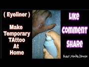 Beautifull Temporary Tattoo With Eyeliner And Hairspray, paling disukai!